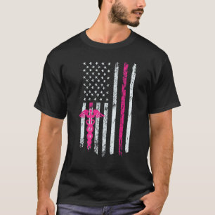 Camiseta Enfermera Patriótica Bandera Graduando Escuela Enf