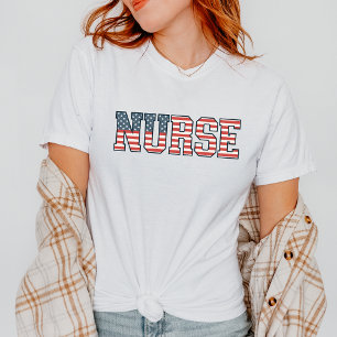 Camiseta Enfermera patriótica Enfermera azul blanco rojo En