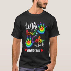 Camiseta Enfermera Pediatra Pediatra Manos Pequeñas Colorea