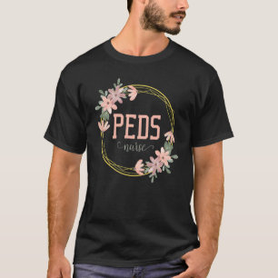 Camiseta Enfermera Pediatra Peds Flor Profesión de Enfermer