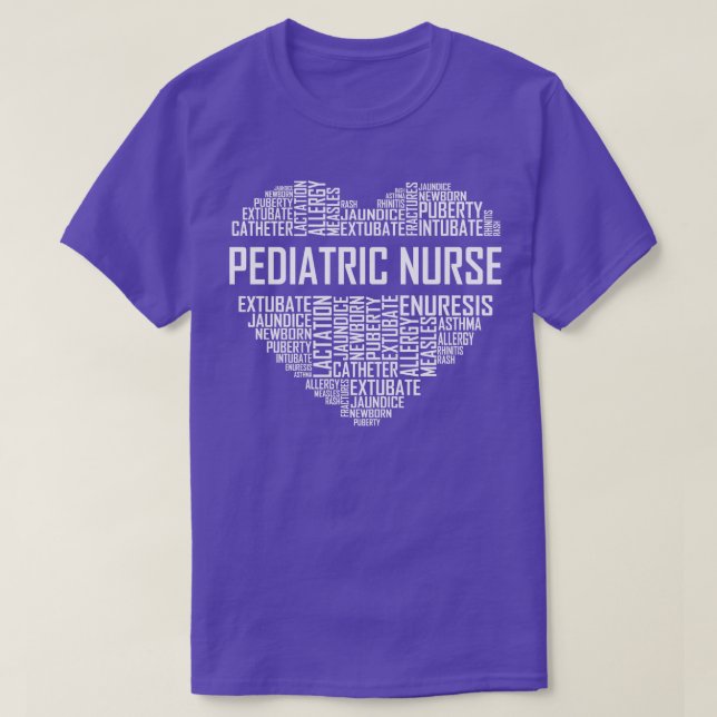 Camiseta Enfermera pediátrica Corazón (Diseño del anverso)