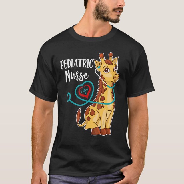 Camiseta Enfermera pediátrica Cute Giraffe Rn Pediatra Appr (Anverso)