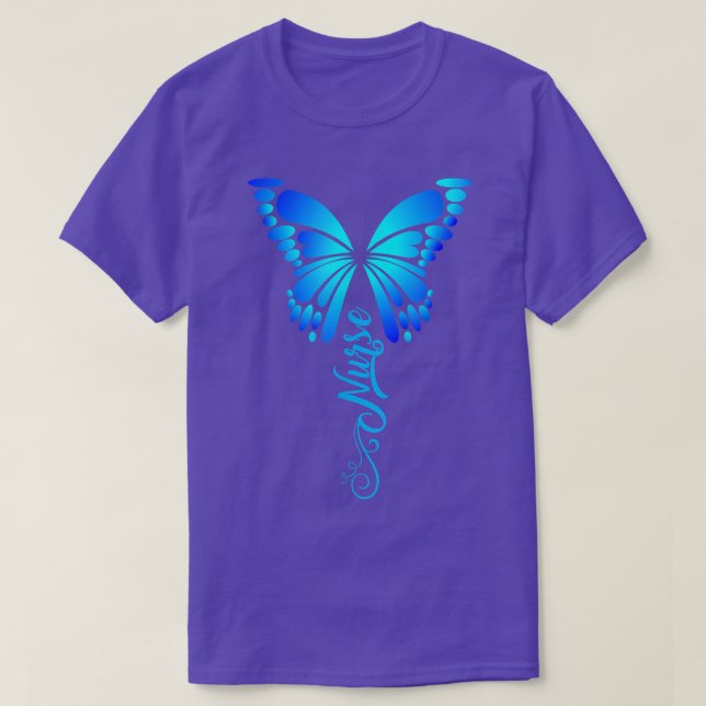 Camiseta Enfermera pediátrica de mariposa  (Diseño del anverso)