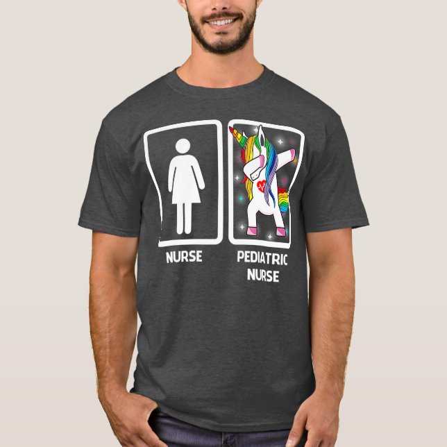 Camiseta Enfermera pediátrica Unicorn Dabbing Funny Dabbing (Anverso)