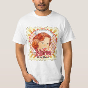 Camiseta enfermera pelo rojo