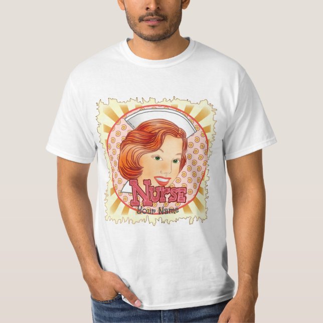 Camiseta enfermera pelo rojo  (Anverso)