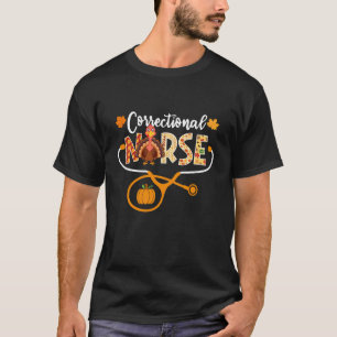 Camiseta Enfermera Penitenciaria Pavo Estetoscopio Calabaza
