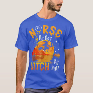 Camiseta Enfermera Por Bruja De Día Por Noche Boo Habló Hal