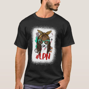 Camiseta Enfermera práctica autorizada Afro Messy Bun Hair 