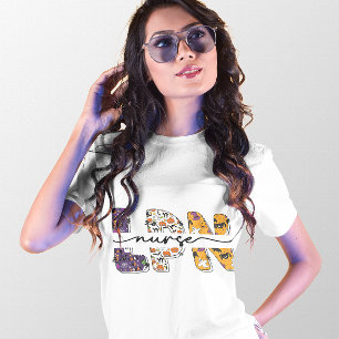 CAMISETA ENFERMERA PRÁCTICA DE LA LICENCIA DE HALLOWEEN LPN