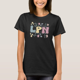 Camiseta Enfermera Práctica Licenciada Groovy Flores Lpn En