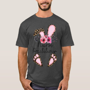 Camiseta Enfermera practicante de leopardo Flores consolas 