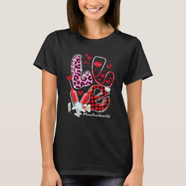 Camiseta Enfermera practicante Día de San Valentín Stethosc (Anverso)