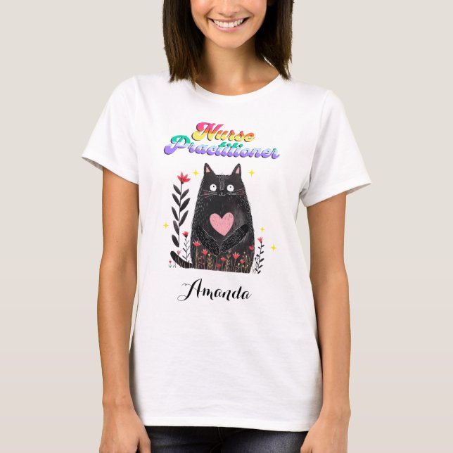 Camiseta Enfermera practicante Floral Boho Heart (Anverso)