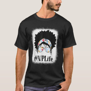 Camiseta Enfermera practicante negro afro desordenado afric
