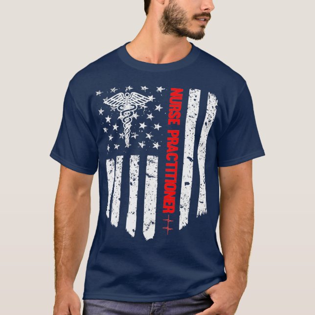 Camiseta Enfermera profesional Bandera Americana RN Registr (Anverso)