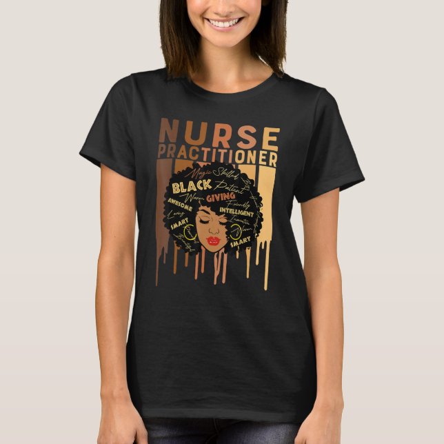 Camiseta Enfermera profesional de mujeres negras afroameric (Anverso)