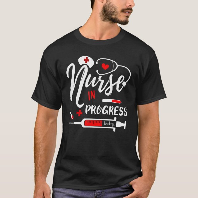 Camiseta Enfermera Profesional En Curso Cargando Formación  (Anverso)