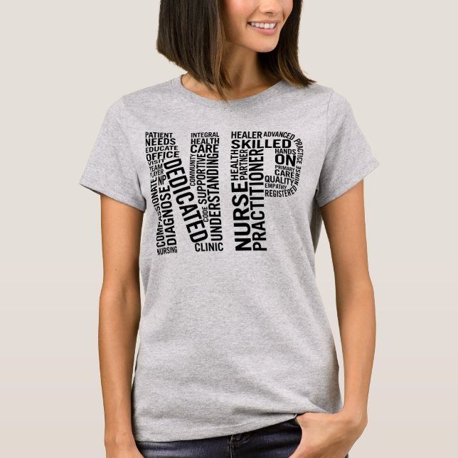 Camiseta Enfermera profesional Word Art NP (Anverso)