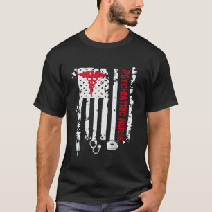 Camiseta Enfermera psiquiátrica Bandera Americana RN Salud 
