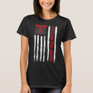 Camiseta Enfermera psiquiátrica Bandera Americana Rn Salud