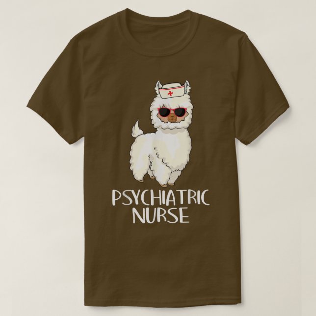 Camiseta Enfermera psiquiátrica Llama Rn Psych Nur (Diseño del anverso)
