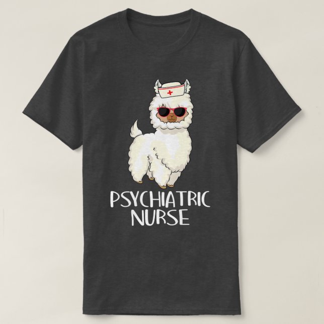 Camiseta Enfermera psiquiátrica Llama Rn Psych Nur (Diseño del anverso)