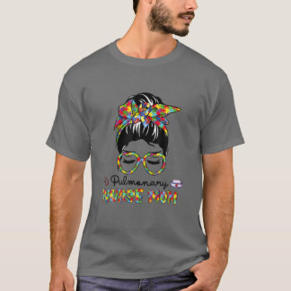 Camiseta Enfermera pulmonar Messy Bun Autismmom Loveheart S