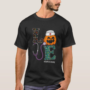Camiseta Enfermera quirúrgica Halloween Calabaza temerosa E