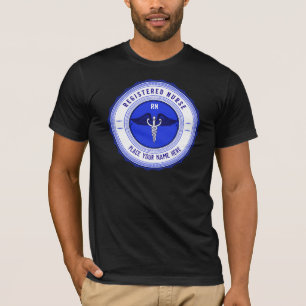 Camiseta Enfermera Real Caduceus Azul Personalizado