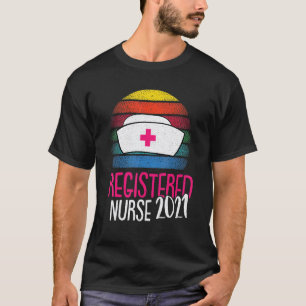Camiseta Enfermera Registrada 2021 Retro Estudiante Graduad