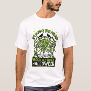 Camiseta Enfermera registrada Caduceo de Halloween Telaraña