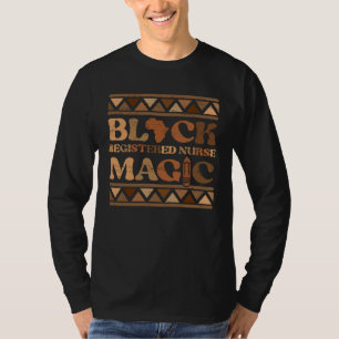 Camiseta Enfermera registrada negra Magia África Melanina N
