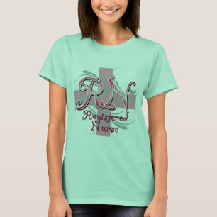 Camiseta Enfermera registradoa, remolinos rosados de la