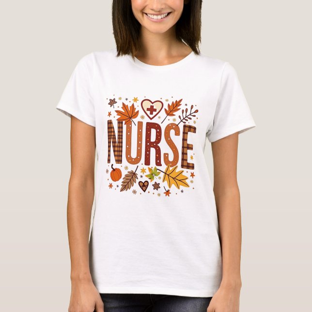 Camiseta Enfermera Retro Bubble Letters Groovy (Anverso)