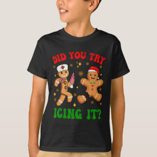 Camiseta Enfermera Retro de UCI Navidad Pan de Jengibre Lo