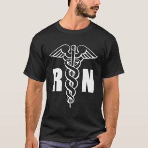 Camiseta Enfermera Rn Caduceus Enfermería del símbolo médic