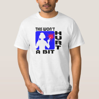 Camiseta Enfermera sádica en azul con 2 agujas