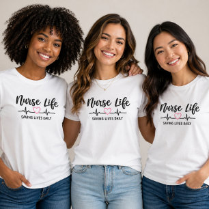 Camiseta Enfermera Salvando Vidas Diario Gráfico