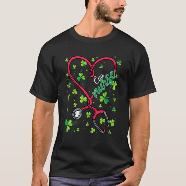 Camiseta Enfermera Santa Patricks Day Love Stethoscope Rn N (Anverso)