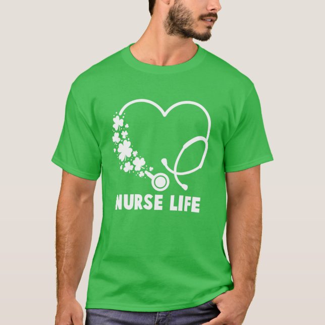 Camiseta Enfermera Stethoscope al corazón le gusta el día d (Anverso)