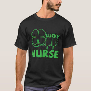 Camiseta Enfermera Suertuda Cuatro Leaf Atrapan La Esperanz