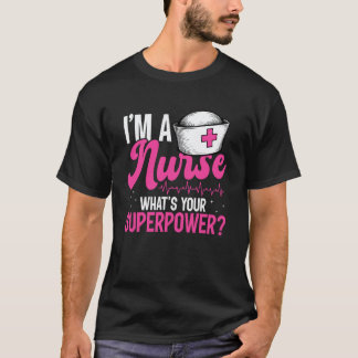 Camiseta Enfermera Superpoder Latido Salud Médica Profesion