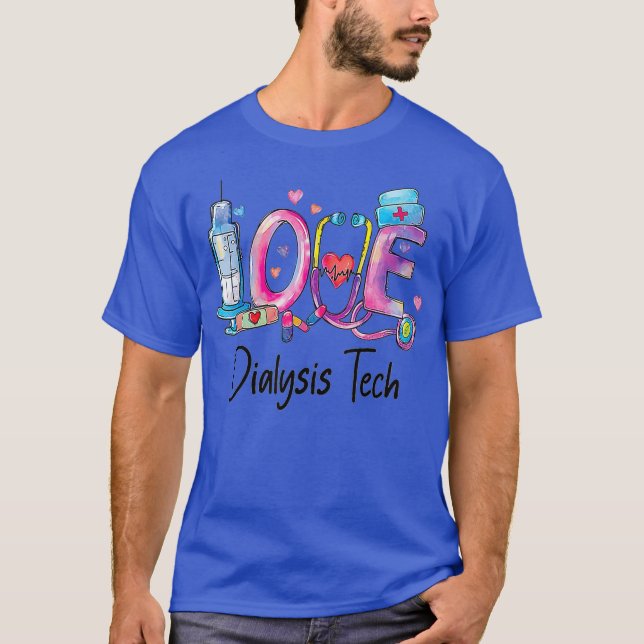 Camiseta Enfermera técnica de diálisis de amor (Anverso)