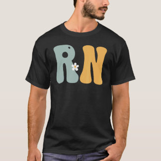 Camiseta Enfermera titulada RN Apreciación retro Groovy