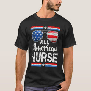 Camiseta Enfermera totalmente americana Bandera americana 4