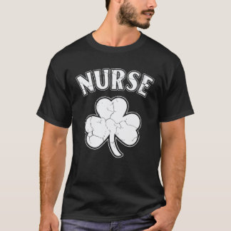 Camiseta Enfermera Trebol de Cuidados Enfermera Retro Día d