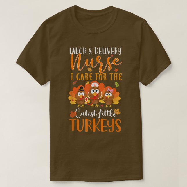 Camiseta Enfermera Turquía Acción de Gracias Cae Trabajo y  (Diseño del anverso)