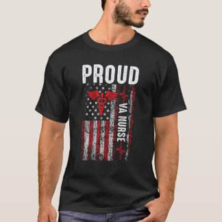 Camiseta enfermera VA estadounidense trabajo duro se siente