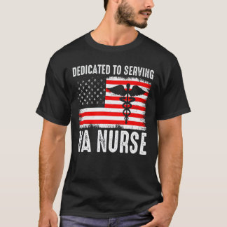 Camiseta enfermera VA estadounidense trabajo duro se siente